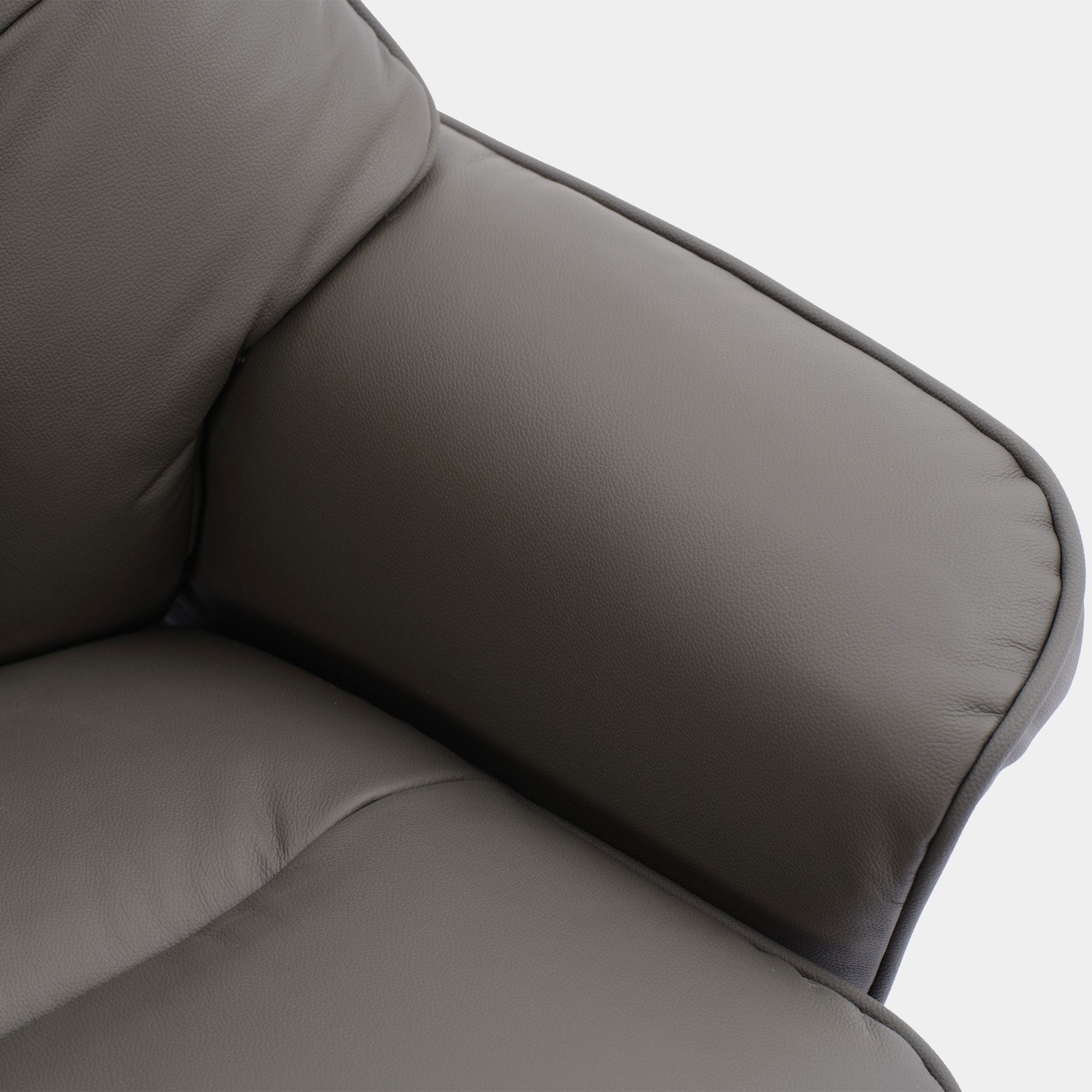 Royale - Swivel Recliner Chair & Footstool In Leather Match Cinder