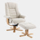 Royale - Swivel Recliner Chair & Footstool, Fabric Hessian