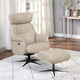 Senator - Swivel Recliner Chair & Footstool In Leather With Black Base Match Mushroom