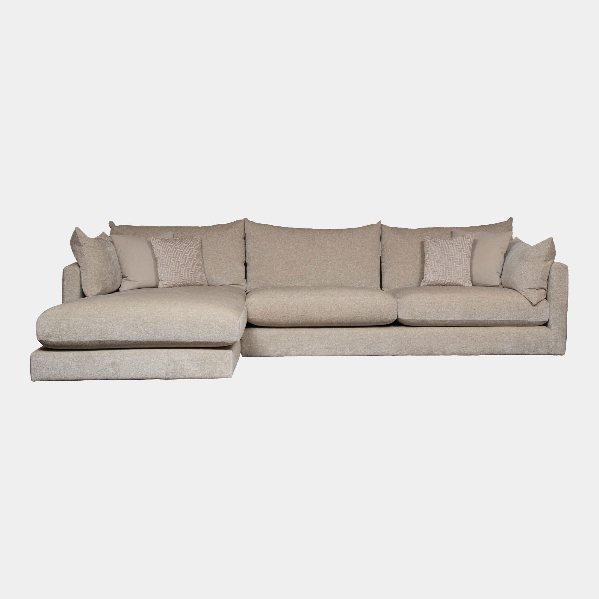 LHF Large Chaise Sofa (With Fibre Seat Interior) In Grade C Fabric