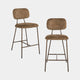 Lauren - Bar Stools Fabric, Set of 2 Brandy Fushion