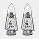 Snowman Snow Globe Lanterns Set of 2 – Christmas LED Water Spinners