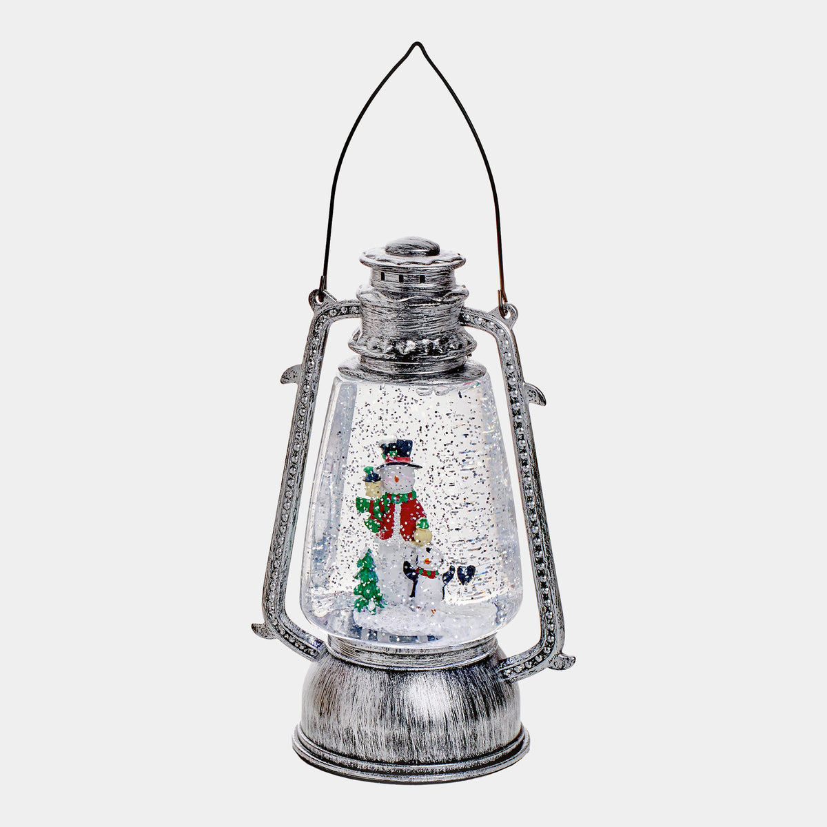 Snowman Snow Globe Lanterns Set of 2 – Christmas LED Water Spinners