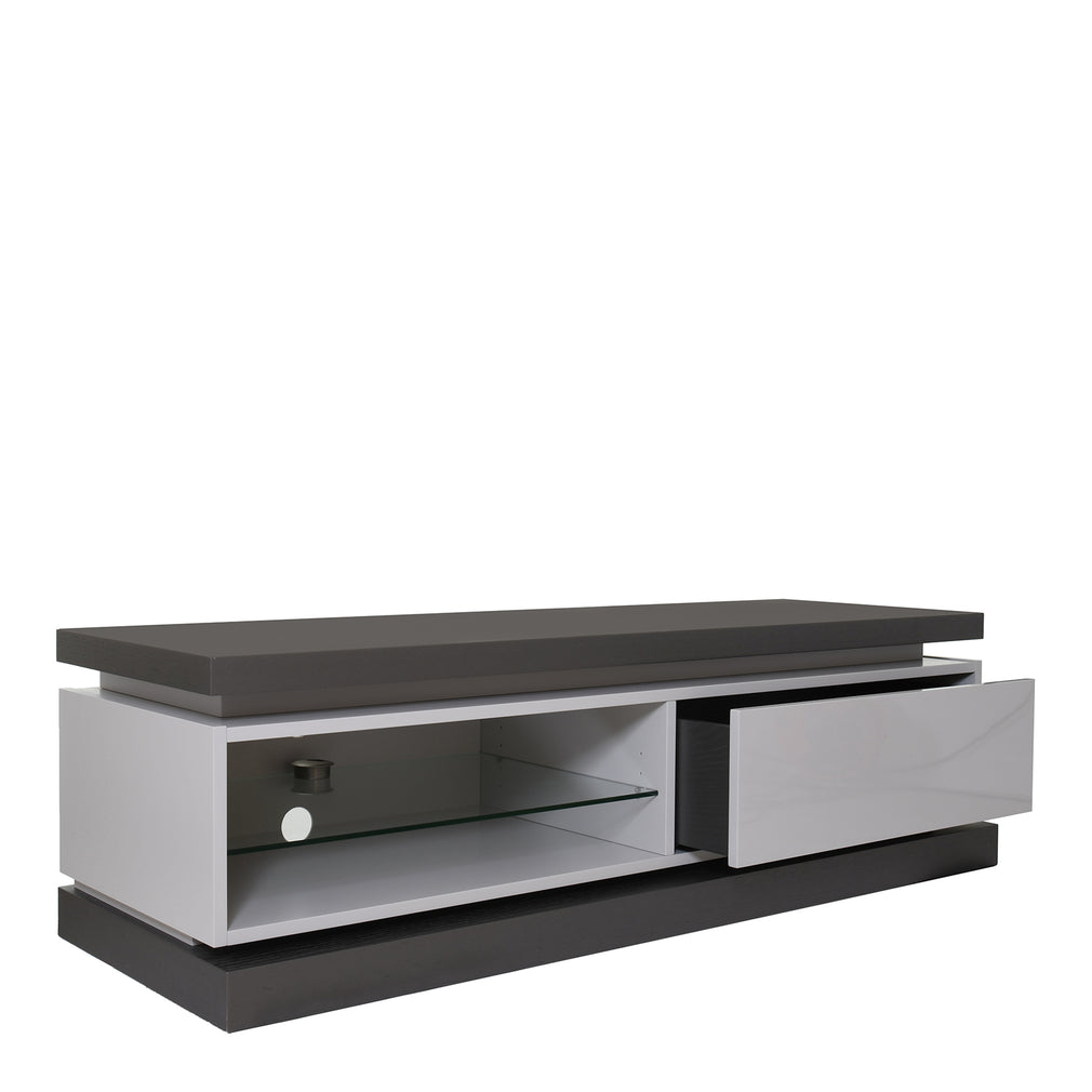 Guarda - 1 Drawer Oak TV Unit, Matte Laquer