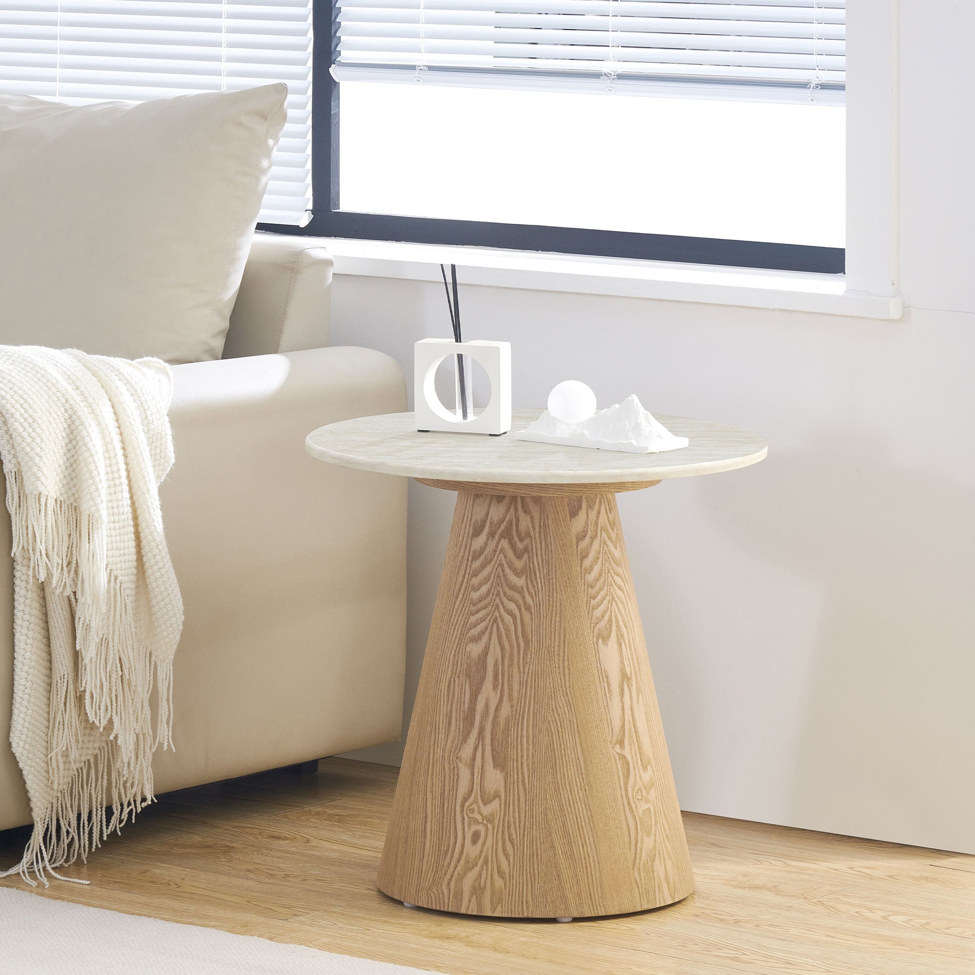 Novara - Marble Effect Lamp Table