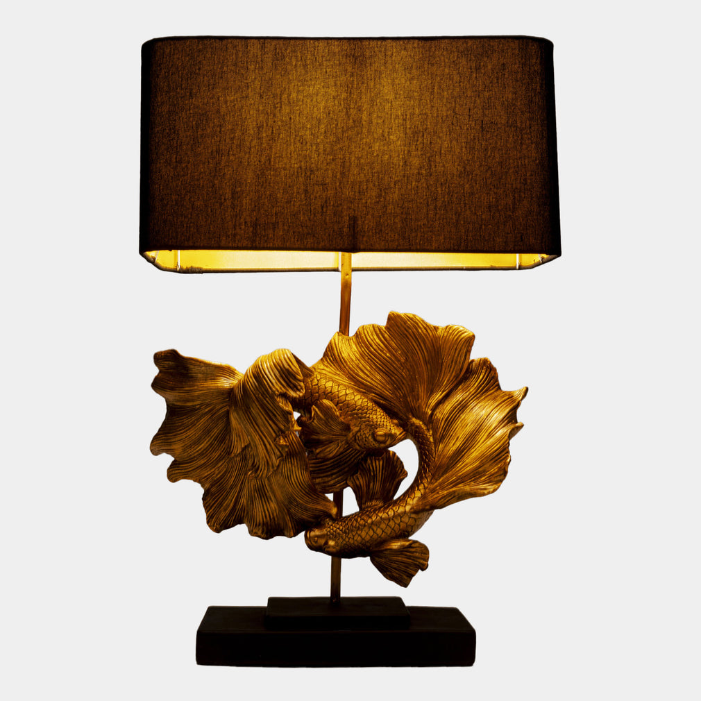 Fish Duo - Table Lamp, Black & Gold