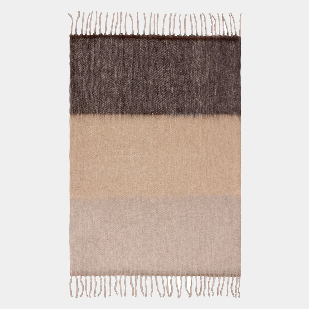 Rawton Brown Ombre - Wool Blend Throw 130x180cm