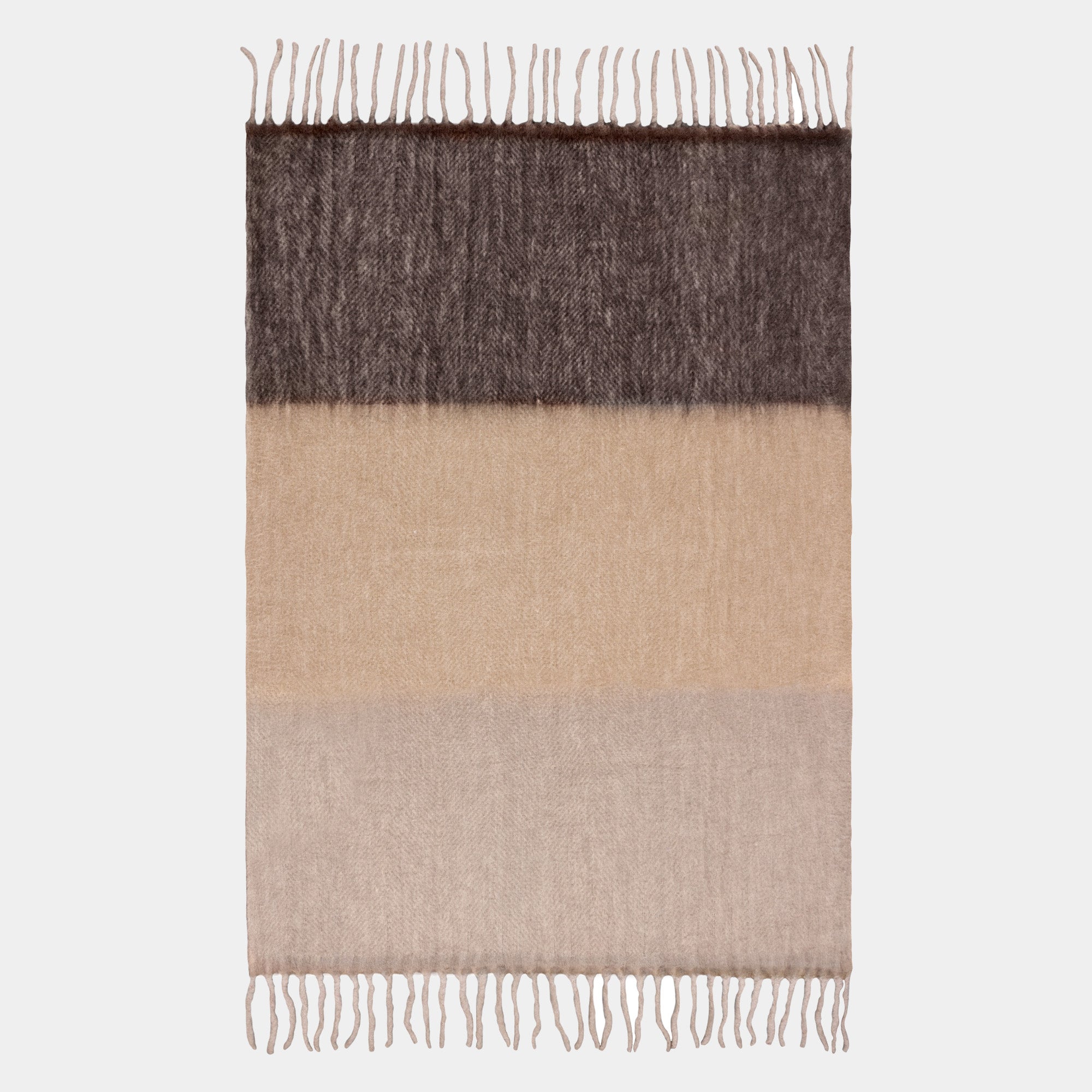 Rawton Brown Ombre - Wool Blend Throw 130x180cm
