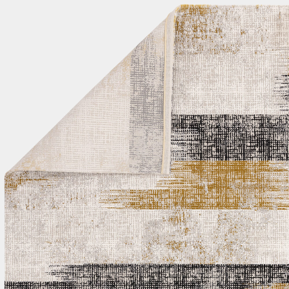 Kuza Gold - Patterned Rug, 200cm x 290cm
