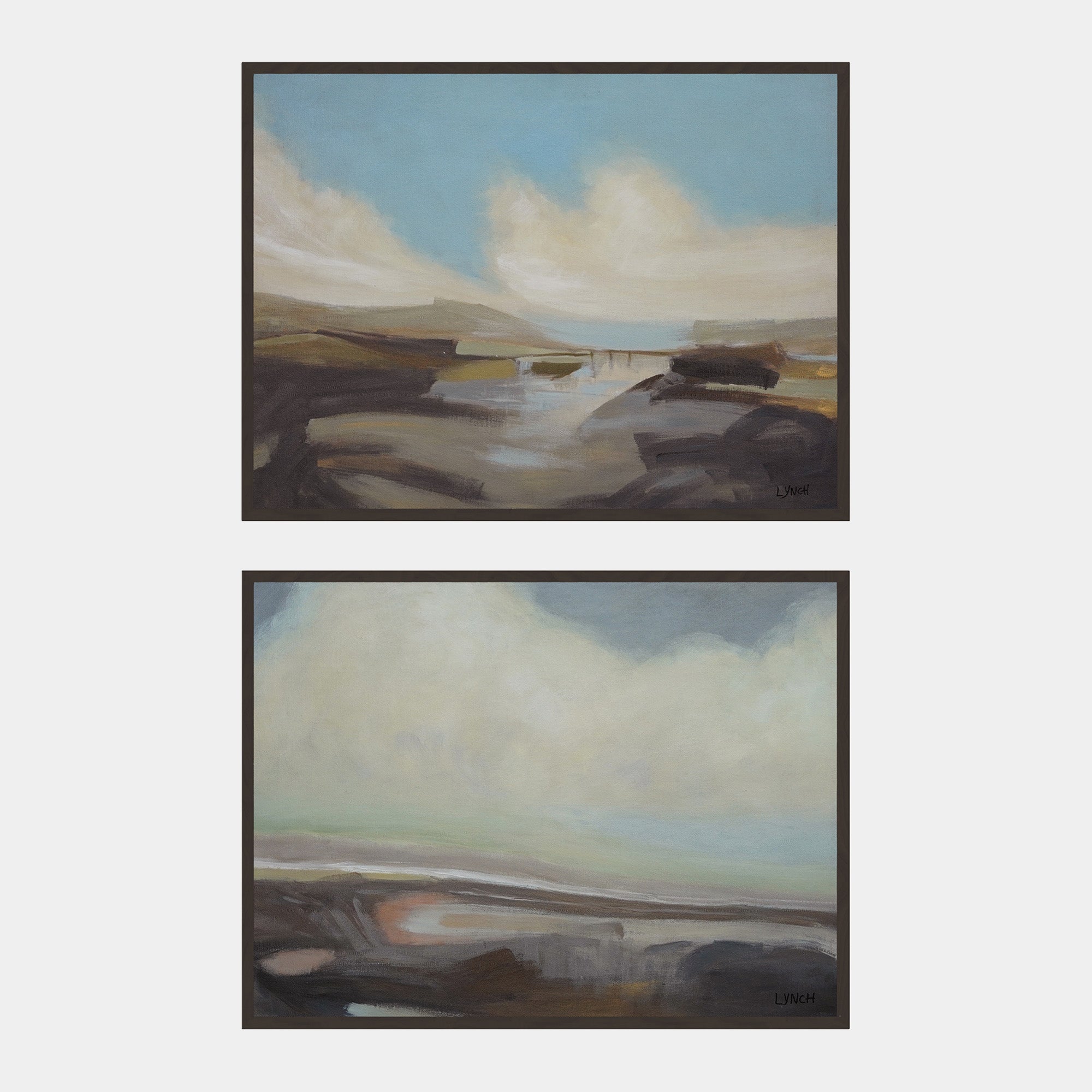 Inver - Blue Framed Canvas by Charlene Lynch, Set of 2