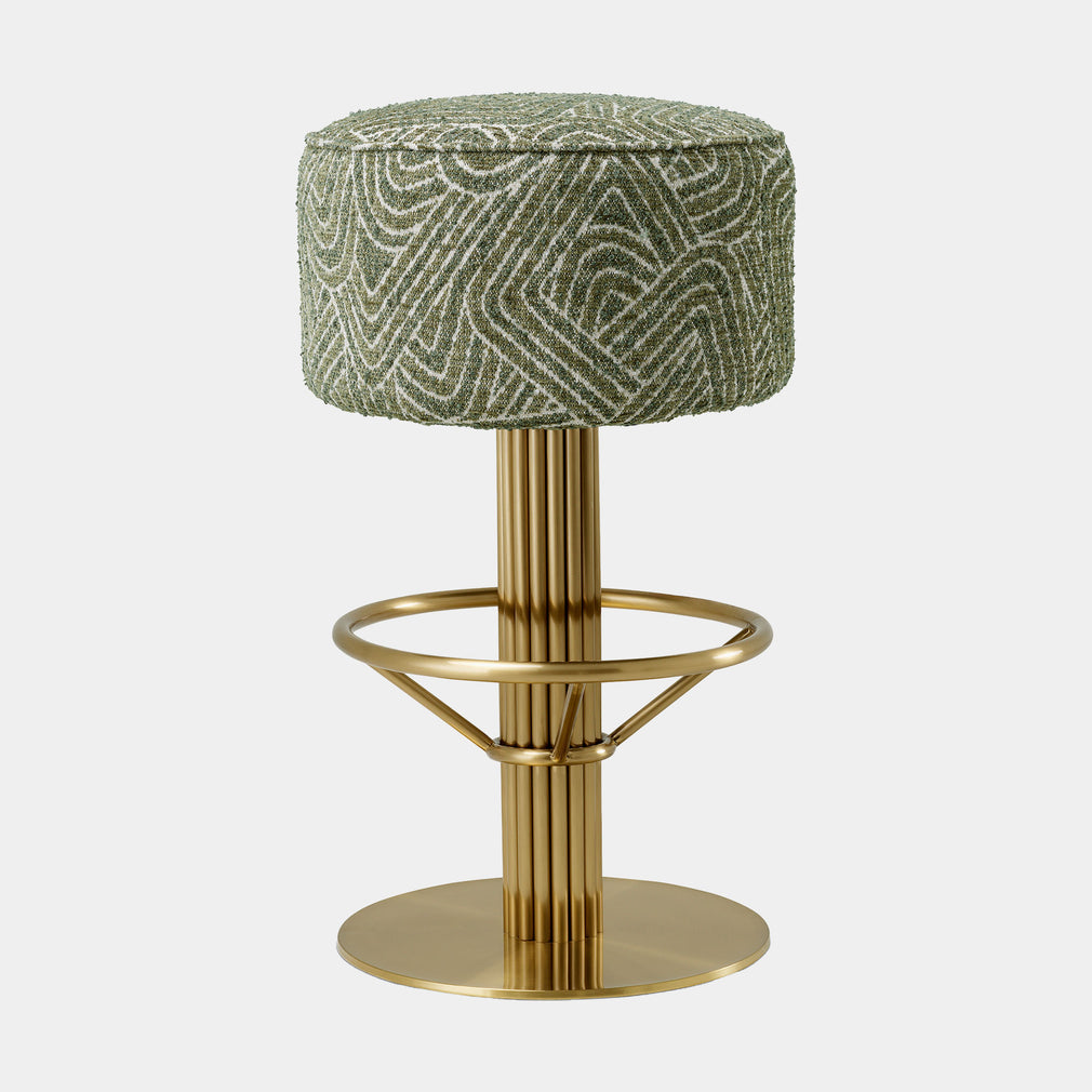 Eichholtz Carelton - Swivel Bar Stool, Fabric Camari Green