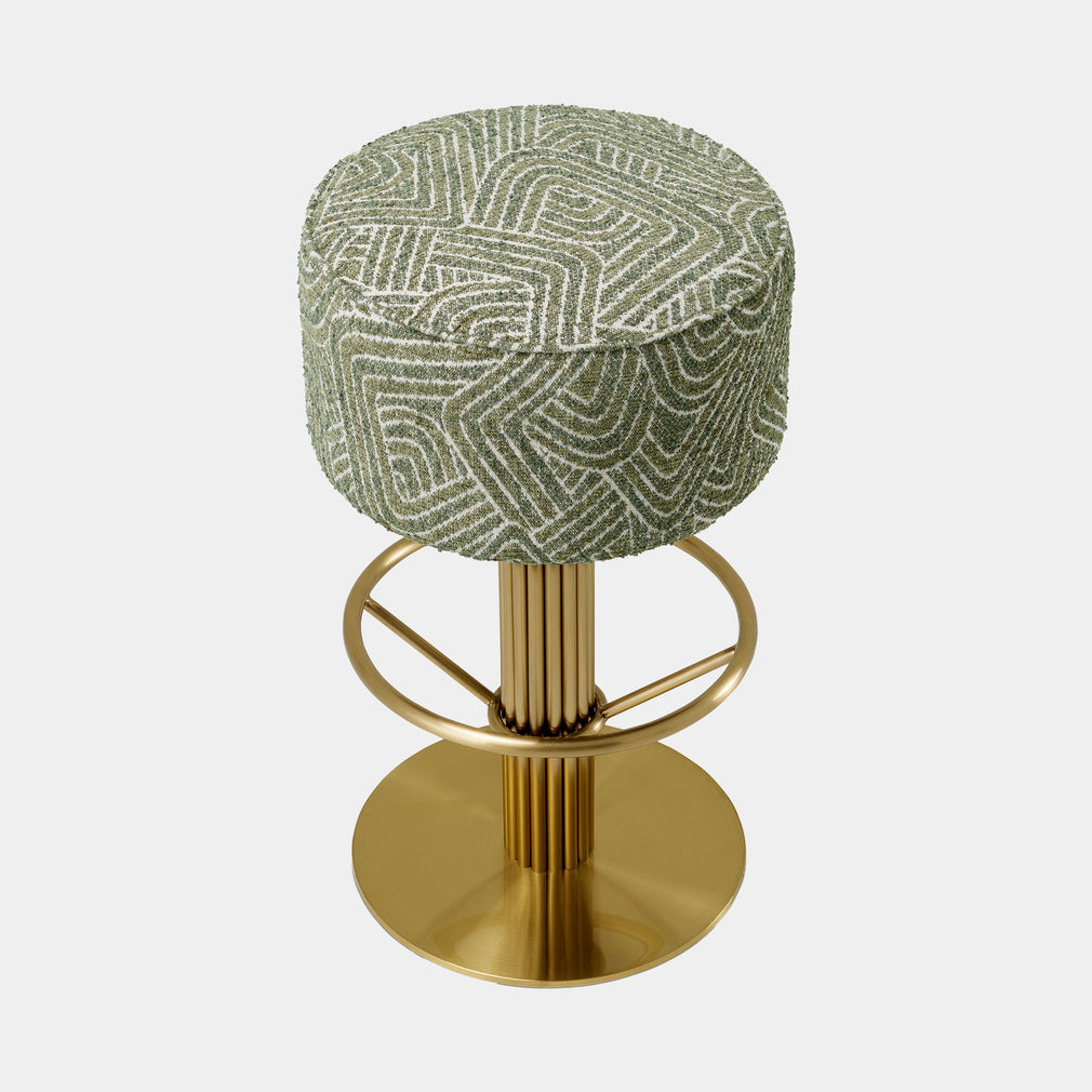 Eichholtz Carelton - Swivel Bar Stool, Fabric