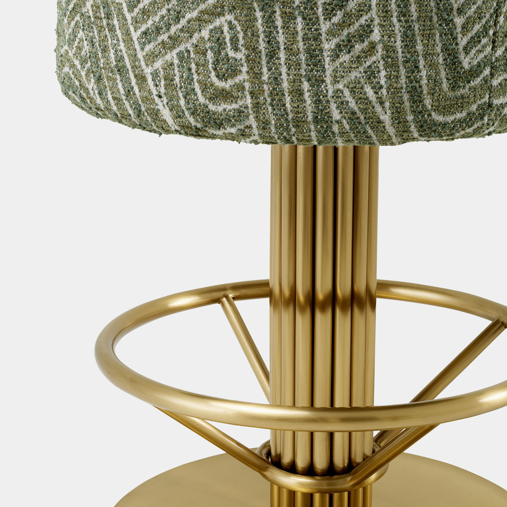 Eichholtz Carelton - Swivel Bar Stool, Fabric