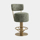 Eichholtz Carelton - Swivel Counter Stool With Back, Fabric Camari Green
