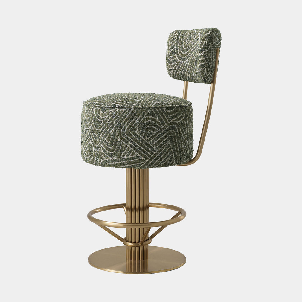 Eichholtz Carelton - Swivel Counter Stool With Back, Fabric