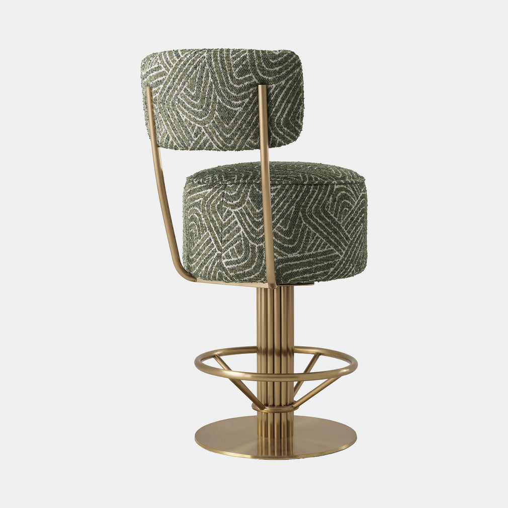 Eichholtz Carelton - Swivel Counter Stool With Back, Fabric