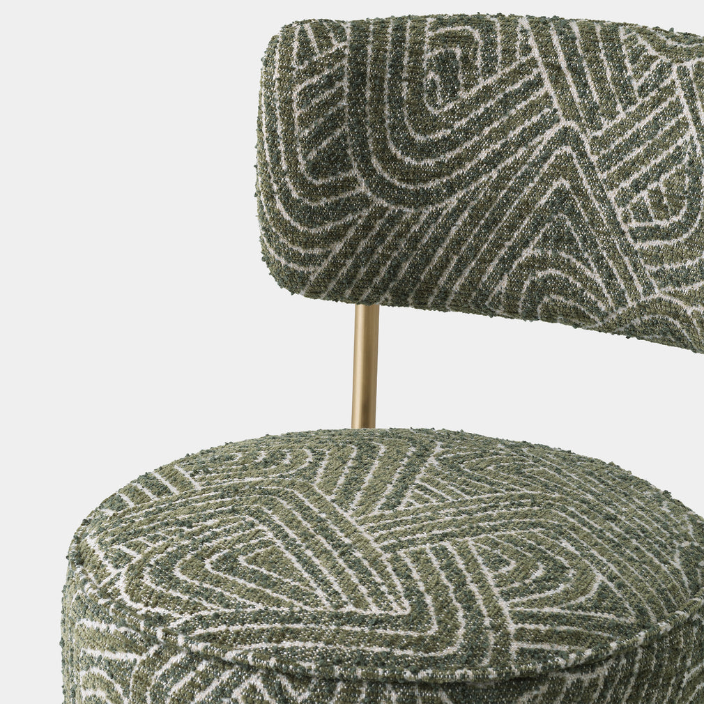 Eichholtz Carelton - Swivel Counter Stool With Back, Fabric