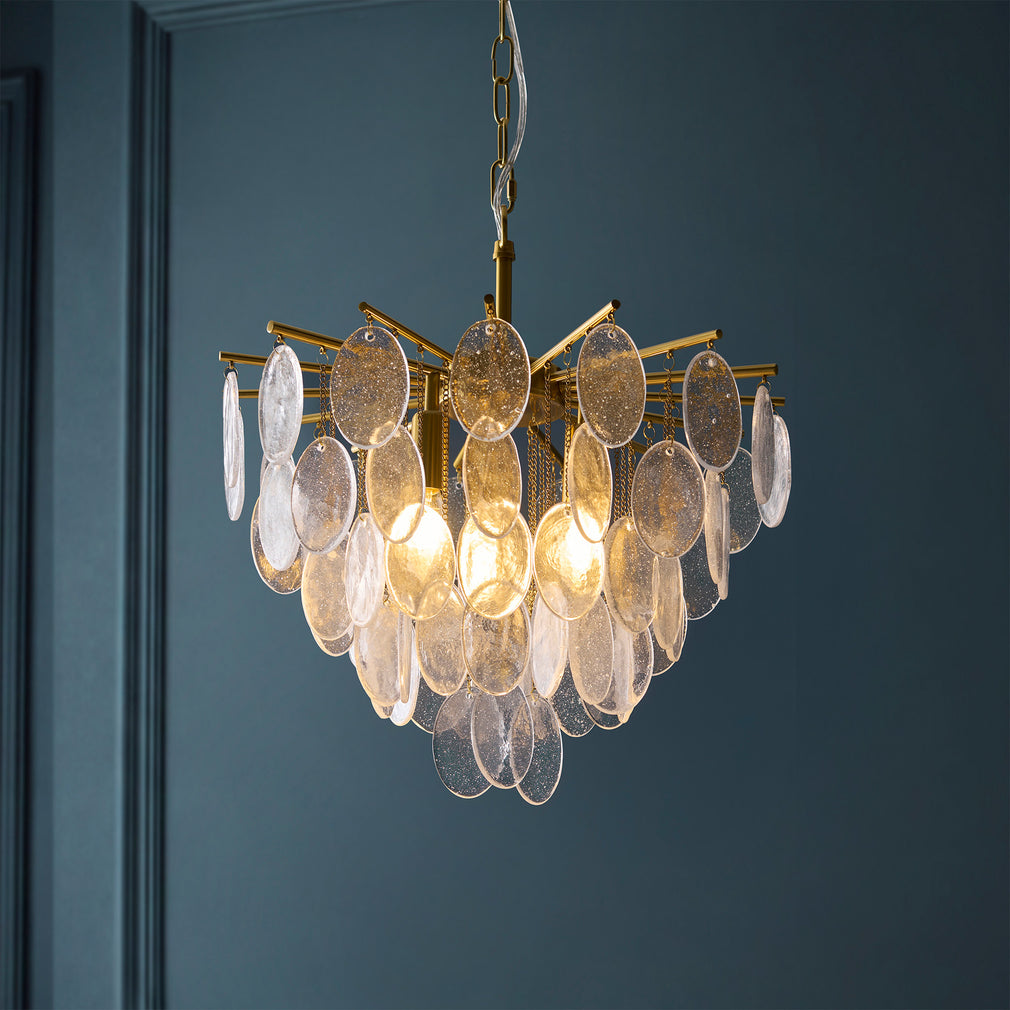 Juliette Brushed Brass - Pendant Ceiling Light, 3 Light