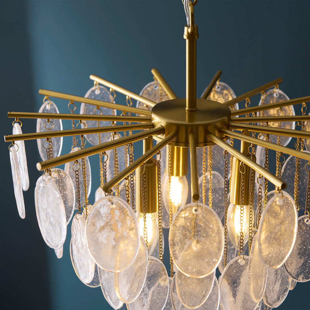 Juliette Brushed Brass - Pendant Ceiling Light, 3 Light