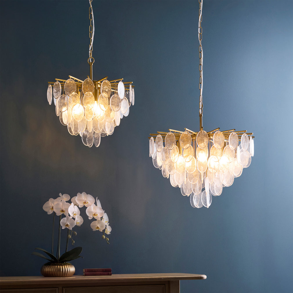 Juliette Brushed Brass - Pendant Ceiling Light, 3 Light