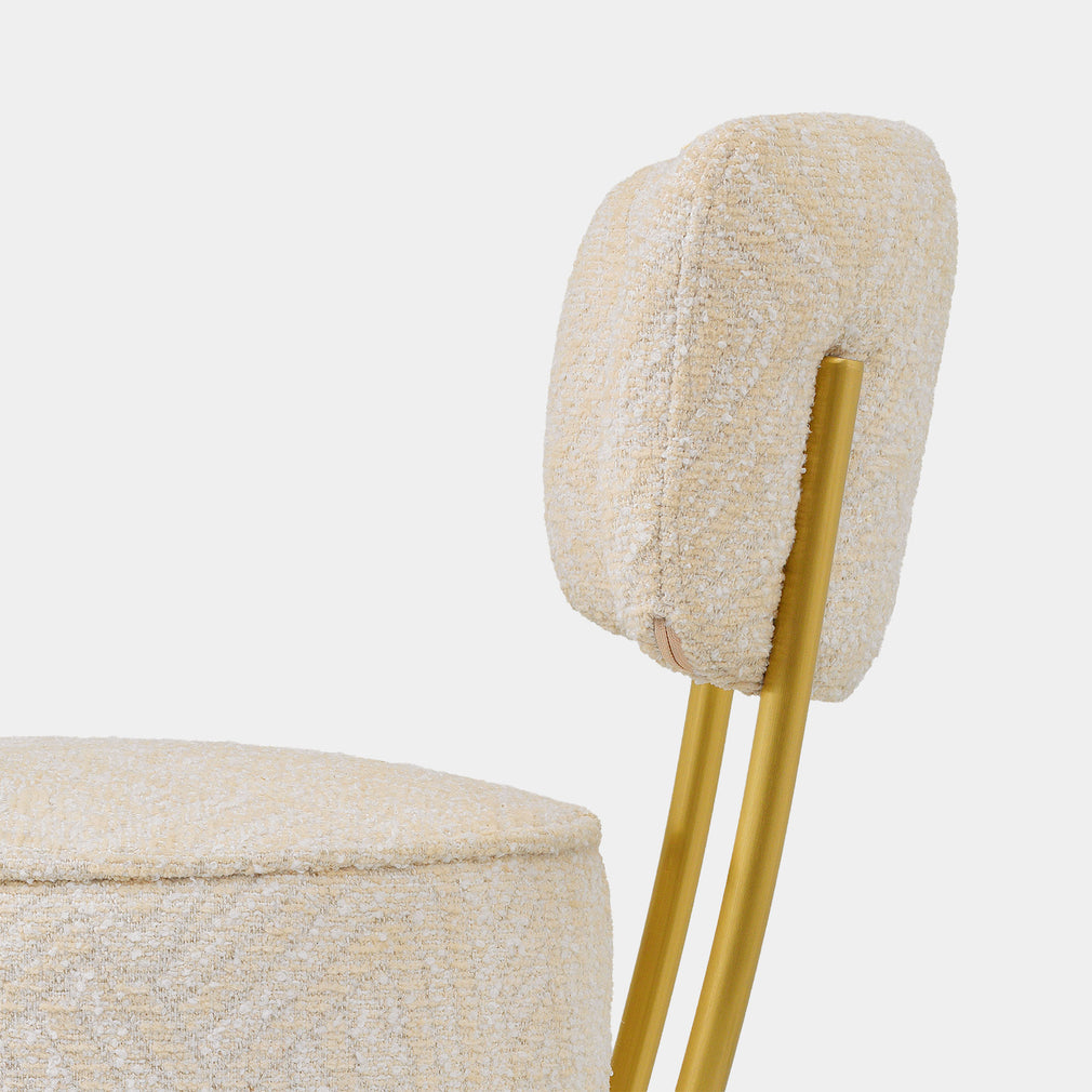 Eichholtz Carelton - Swivel Bar Stool With Back, Fabric