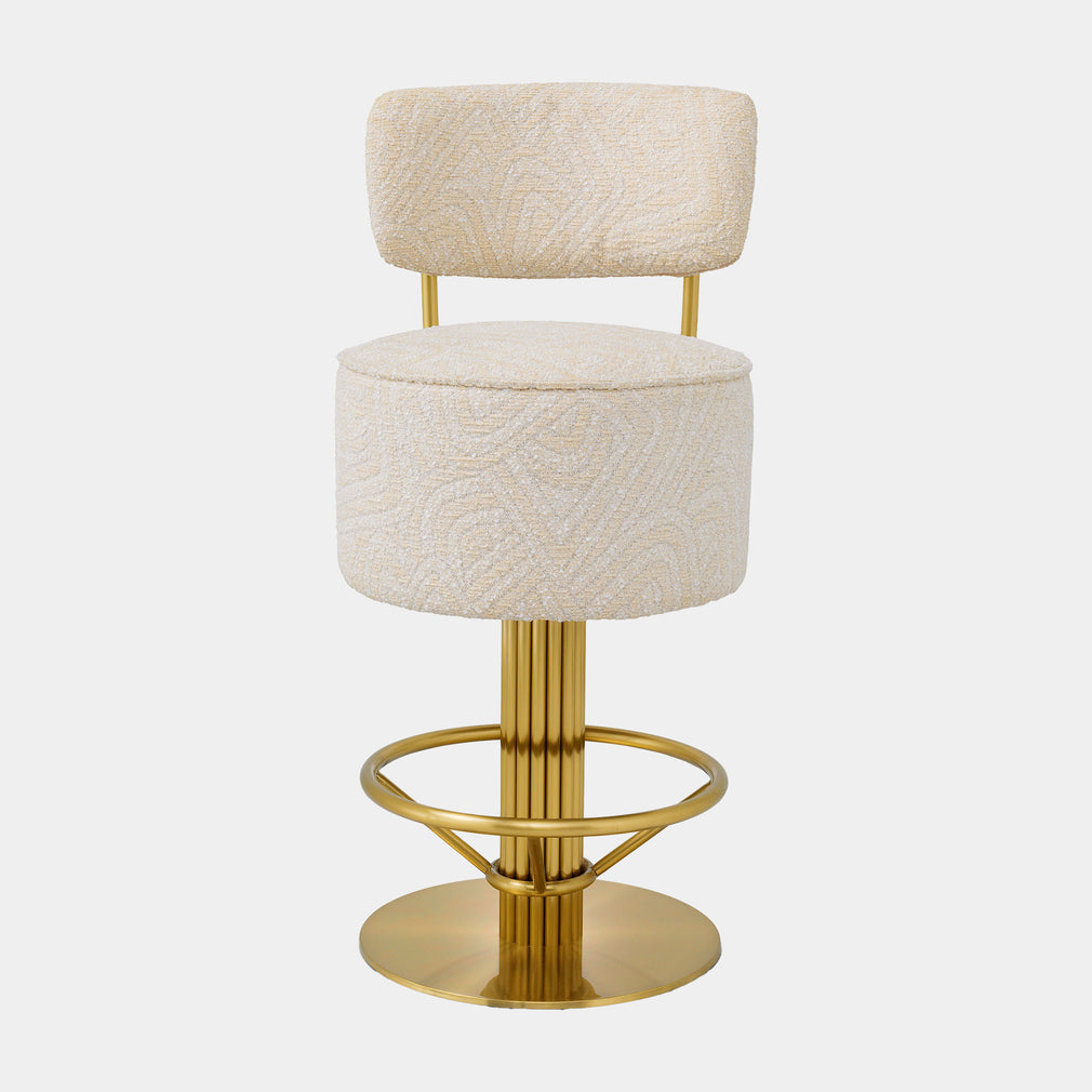 Eichholtz Carelton - Swivel Counter Stool With Back, Fabric