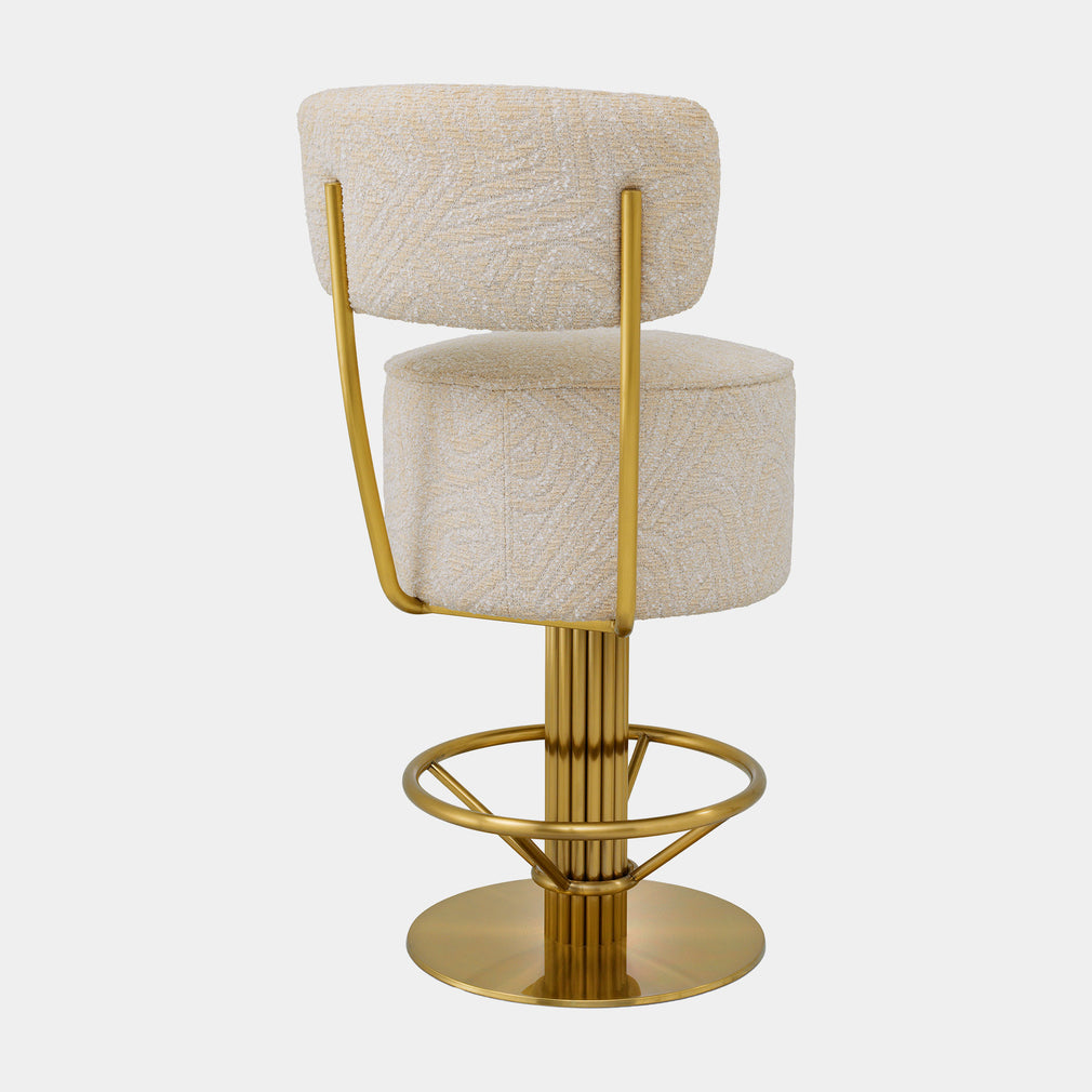 Eichholtz Carelton - Swivel Counter Stool With Back, Fabric