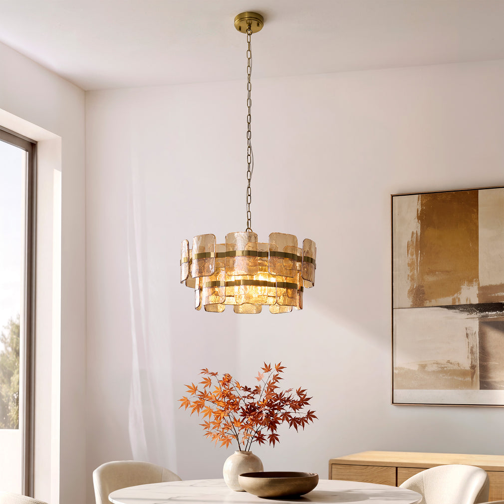 Halston Champagne - Pendant Ceiling Light, 6 Light