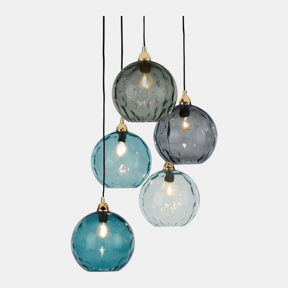 MADE Ilaria Blue - Pendant Ceiling Light, 5 Light