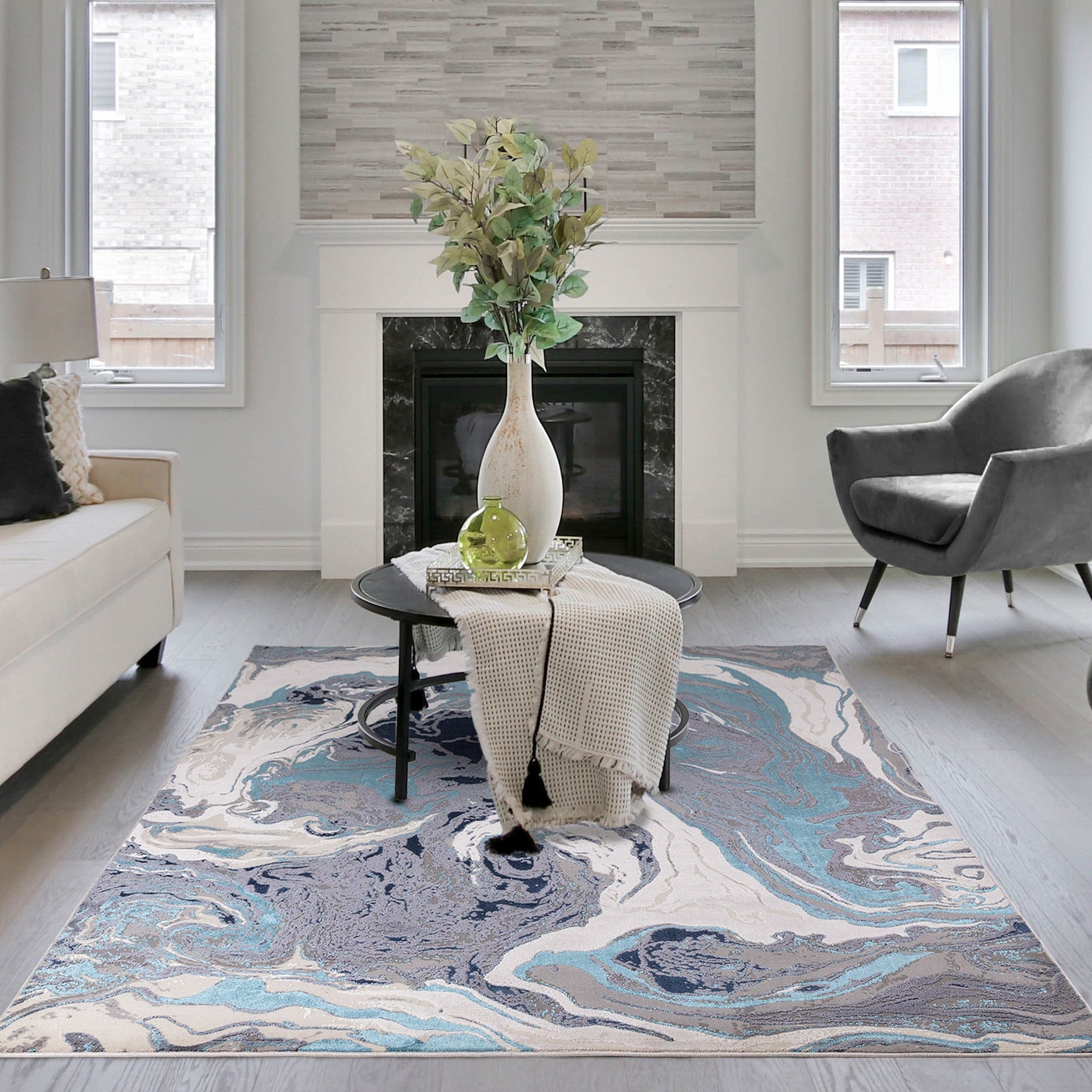Aurora Marble - Patterned Rug