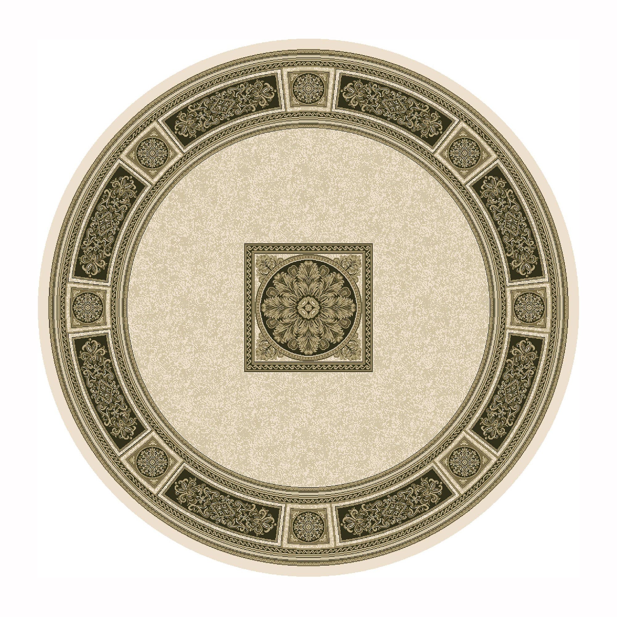 Da Vinci Round Rug Cream/Black 057-0801-6223 160cm