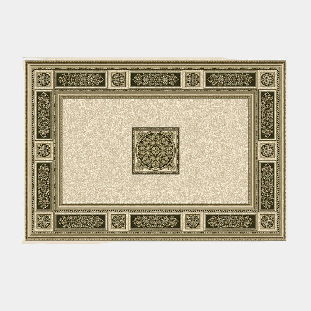Da Vinci - Patterned Rug, 057-0801 Cream Black 057 0801 6223
