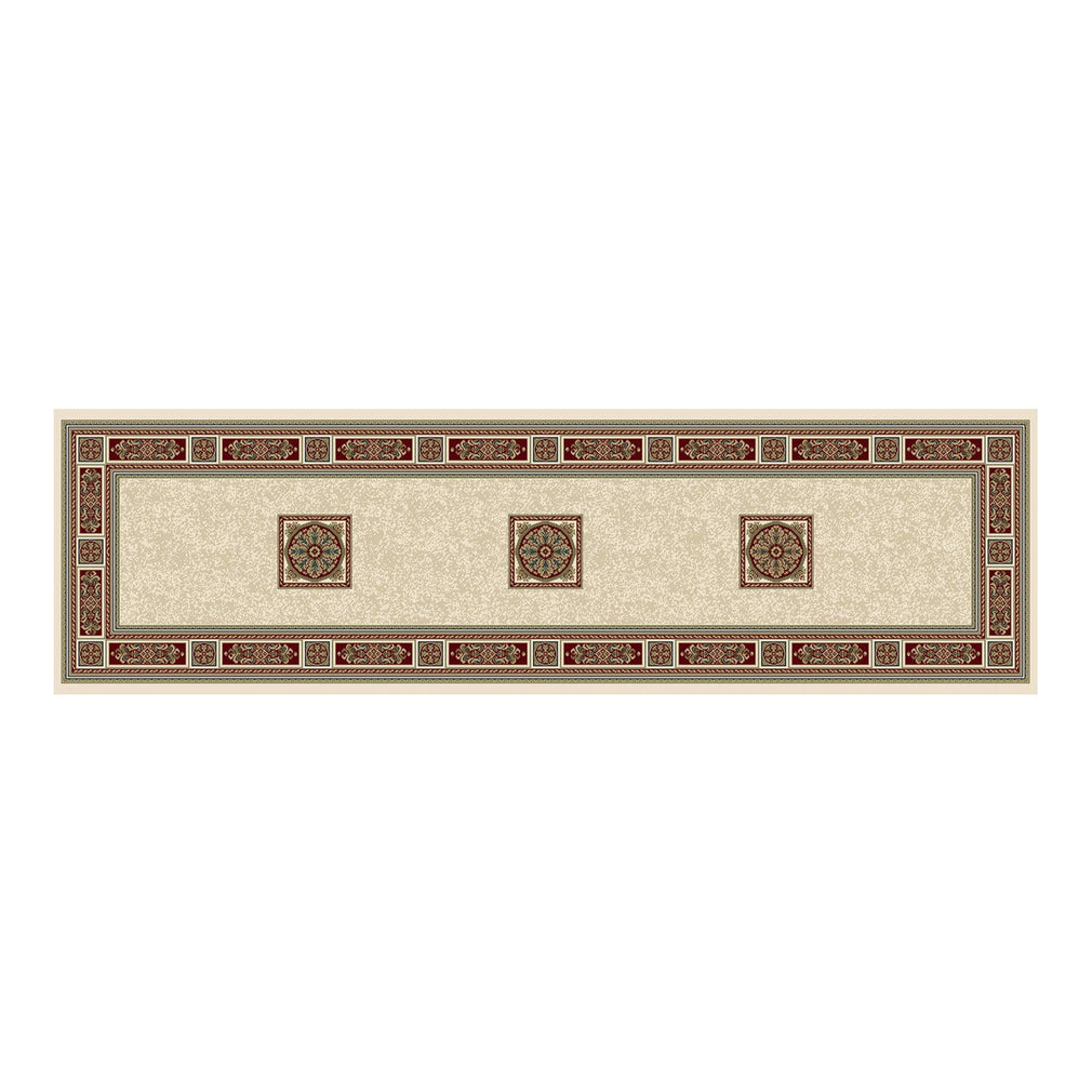 Da Vinci Rug Cream/Red 057-081-6414 67cm x 230cm