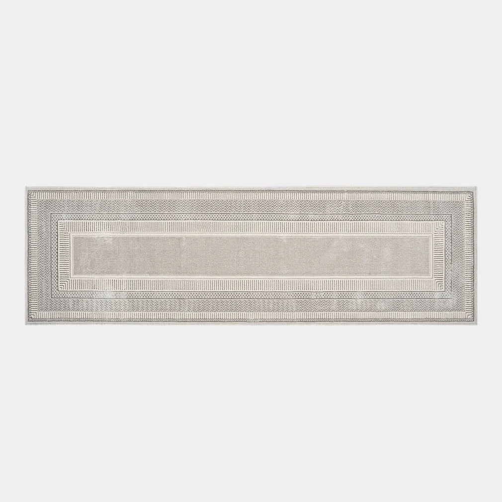 Glitz - Patterned Runner Rug Grey Gold