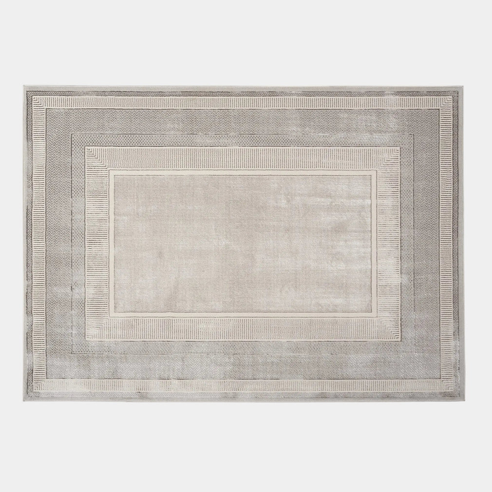 Glitz Natural - Patterned Rug Silver