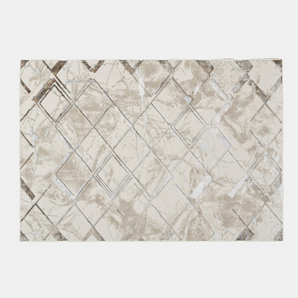 Glitz Natural - Patterned Rug Ivory Grey