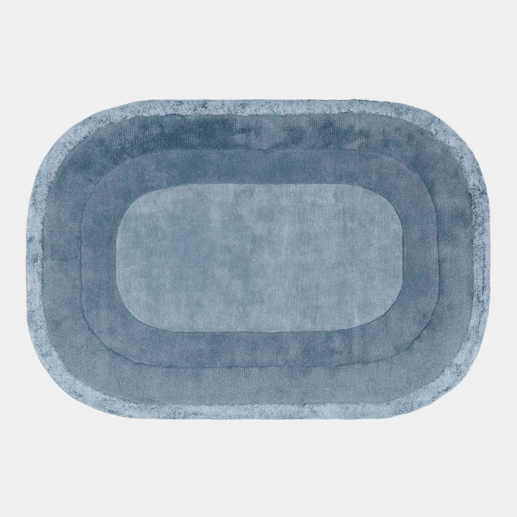 Halo Oval - Wool Rug Denim