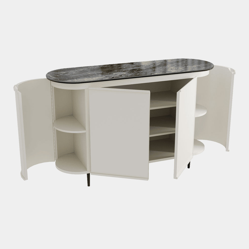 Tropez - Small 4 Door Sideboard, Ceramic Top