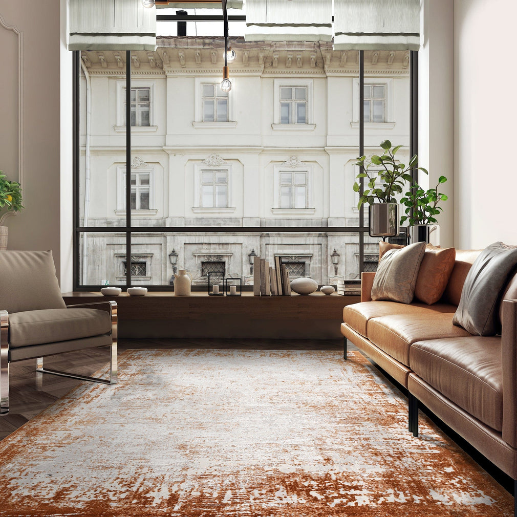 Kuza Border Rug Terracotta 120cm x 170cm