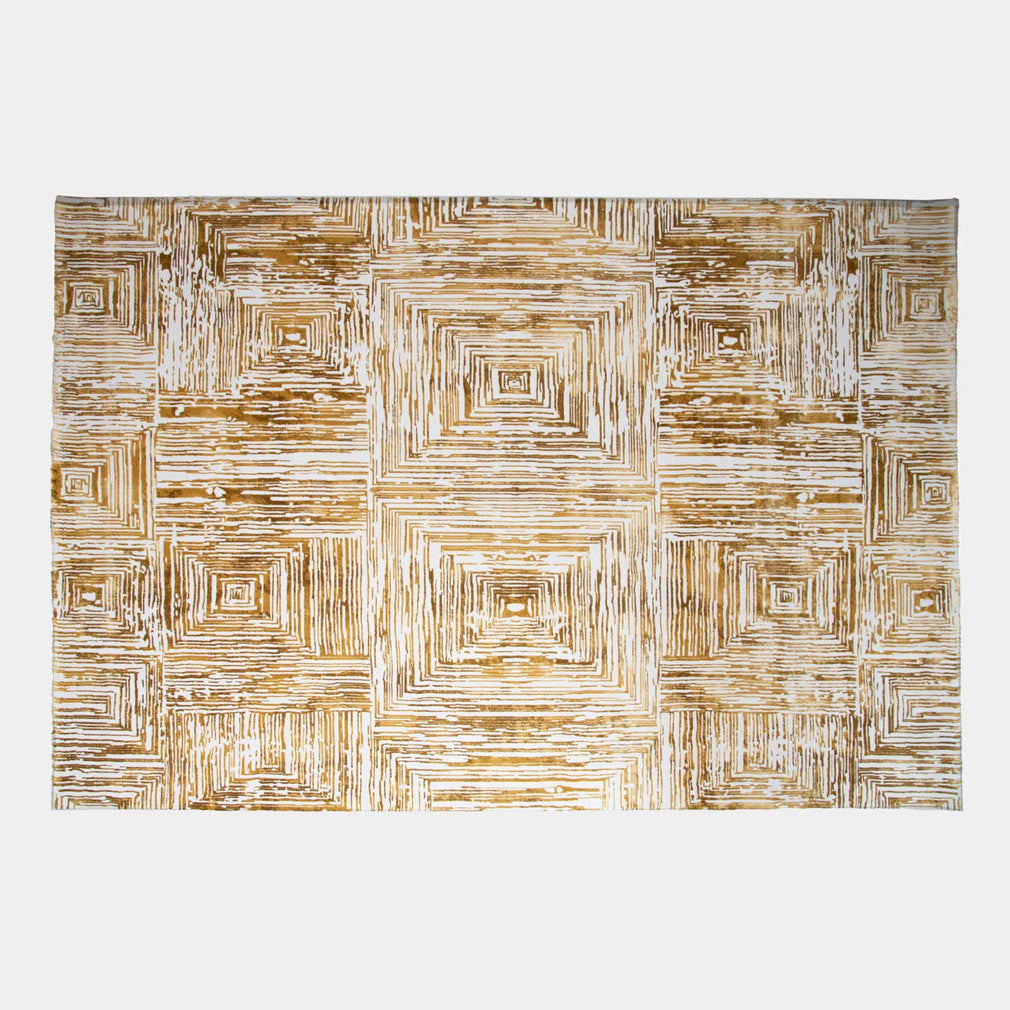 Kuza Portrait - Patterned Rug Gold