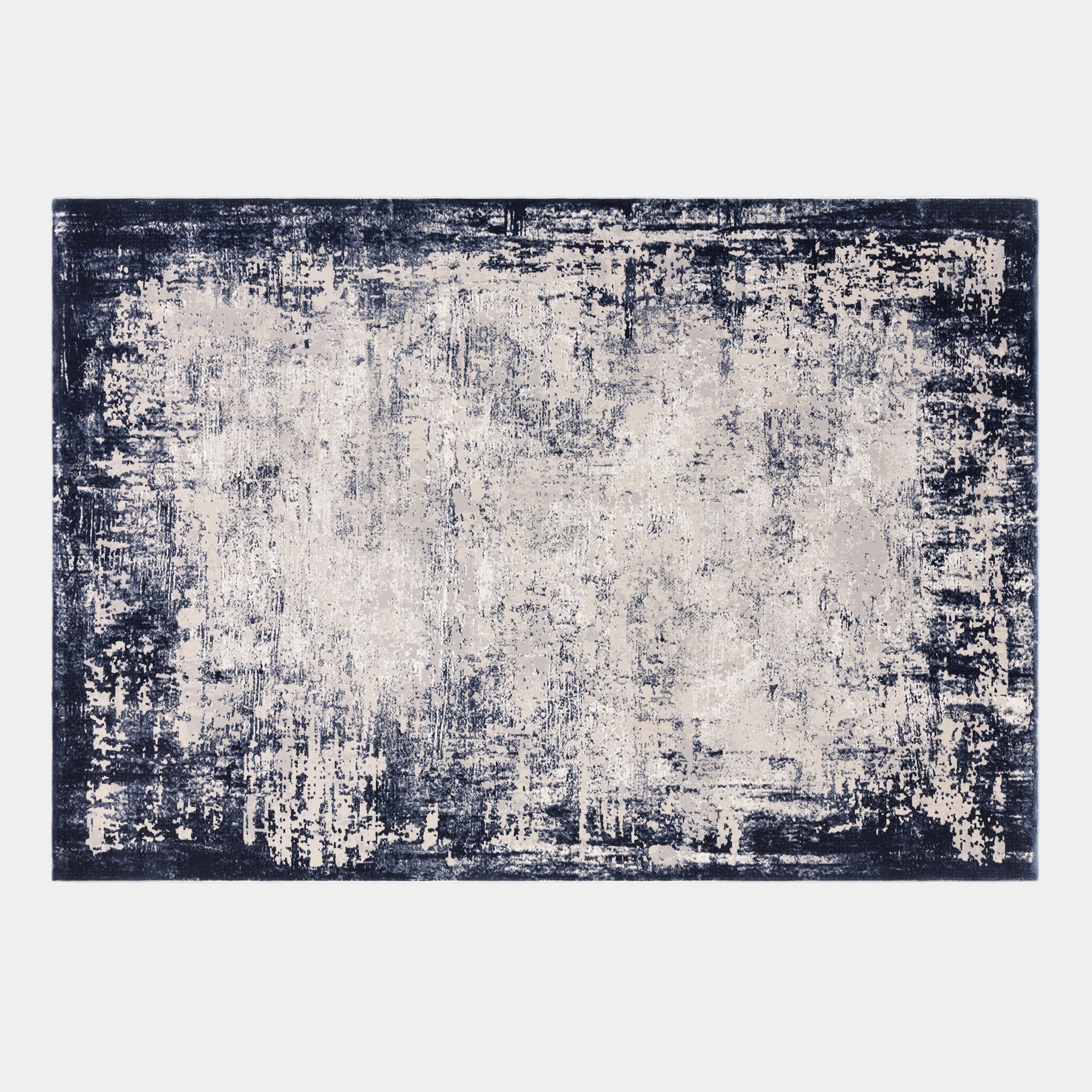 Kuza Border Navy 240cm x 340cm