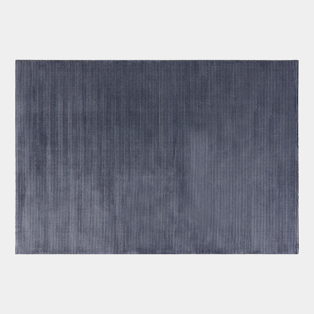 Kuza Plain Stripe Rug Navy 200cm x 290cm