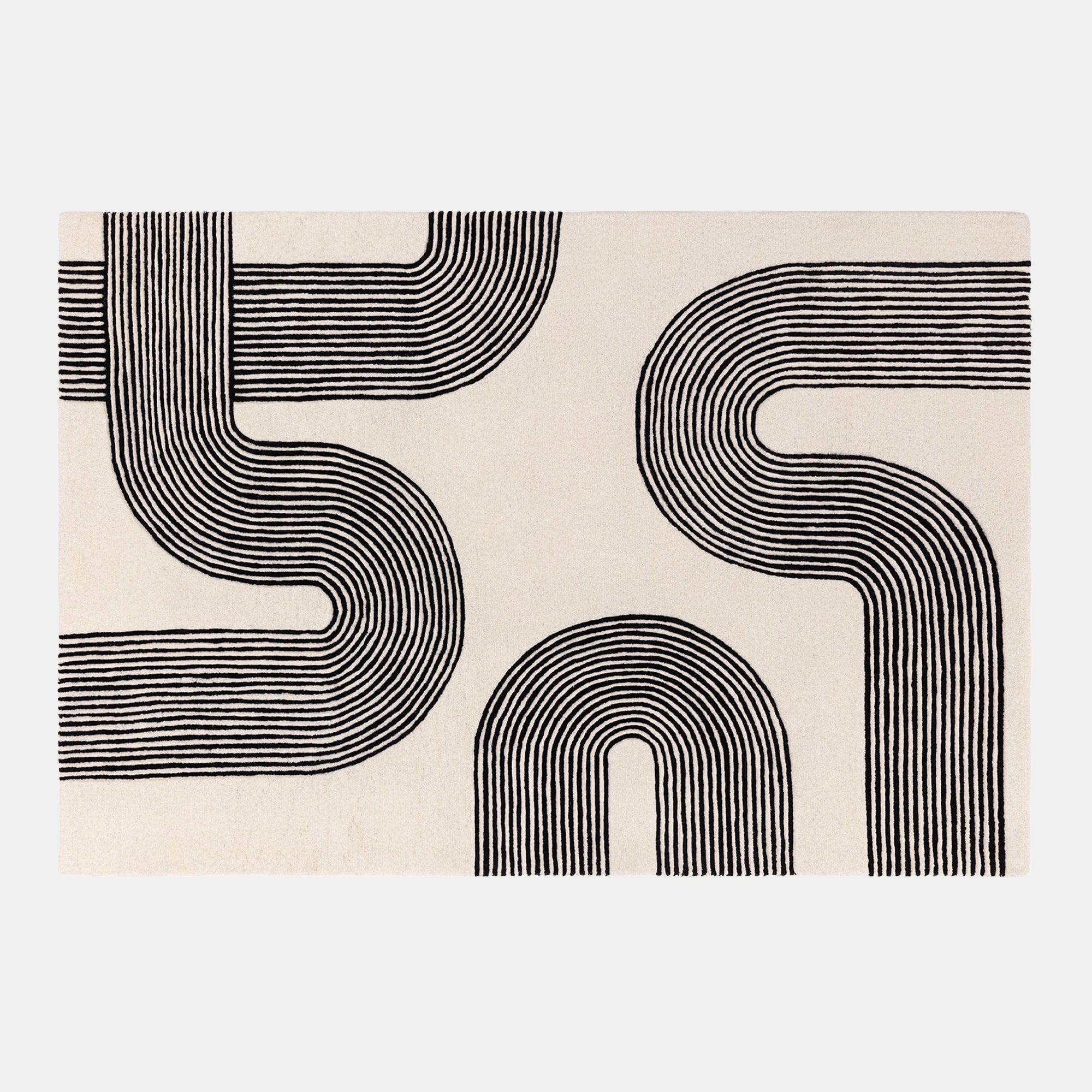 Matrix Arches - Patterned Rug Black