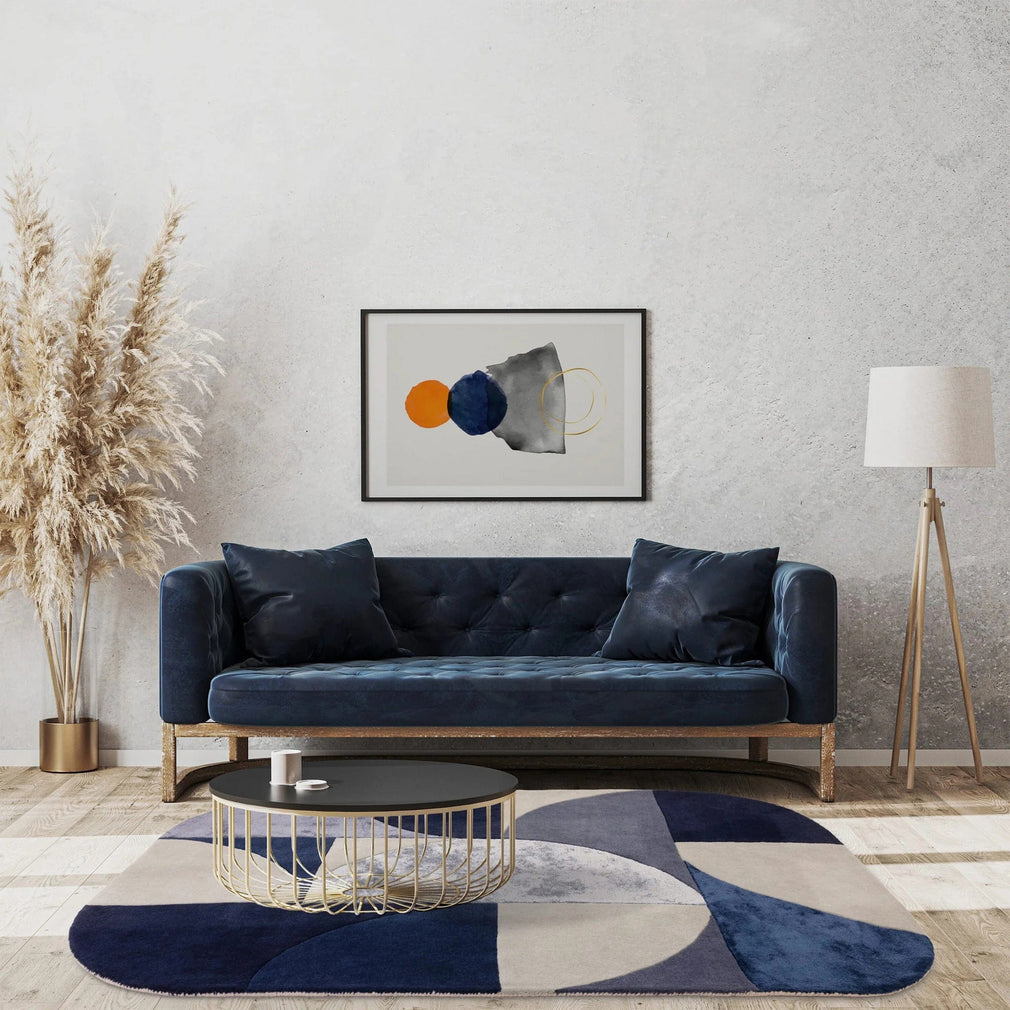 Matrix Oval Rug MAX74 Indigo 160cm x 230cm