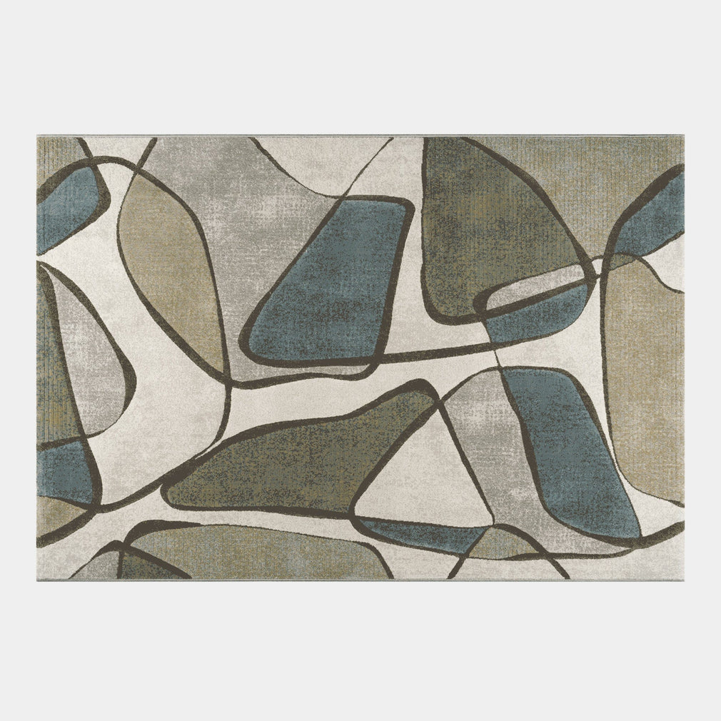 Galleria - Patterned Rug Blue