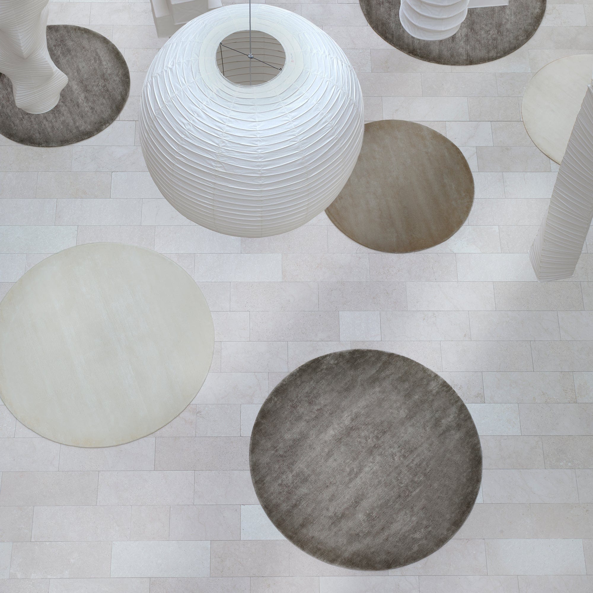 Northern Light Round Rug Ecru 300cm Circle