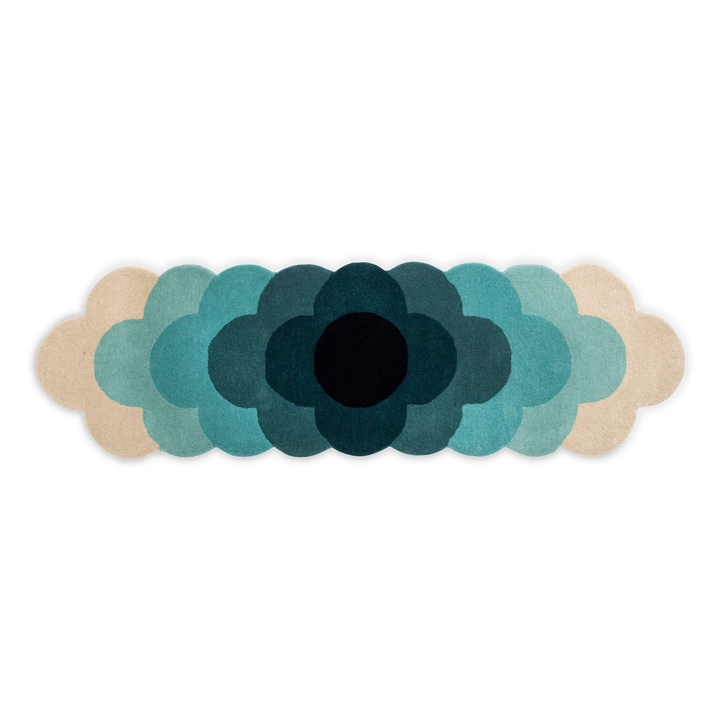 Orla Kiely - Optical Flower Rug Teal 061207 67cm x 230cm