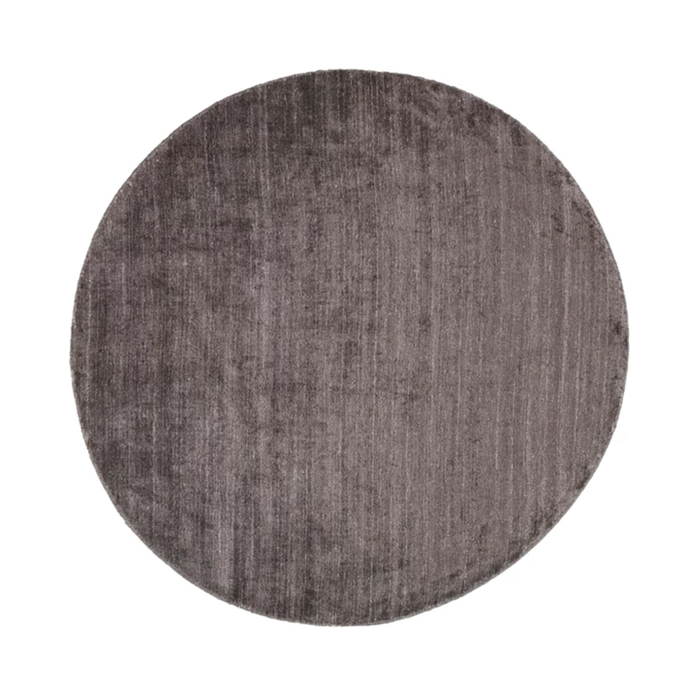 Plain Dust Round Rug Dark Brown 150cm