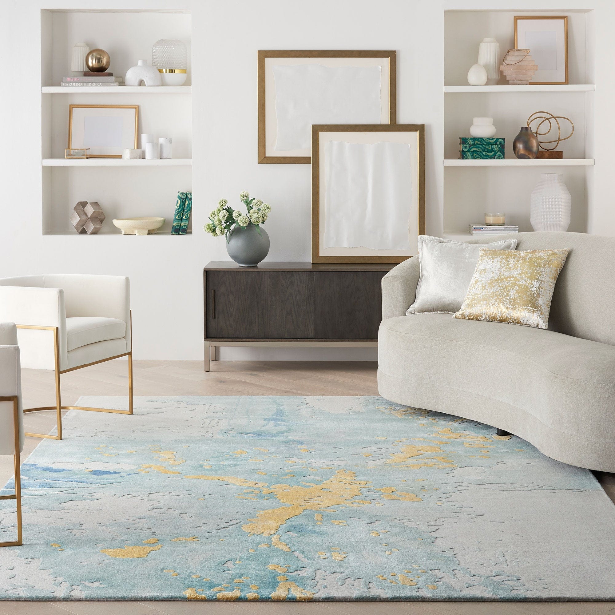 Prismatic PRS26 - Sea Foam Gold Rug