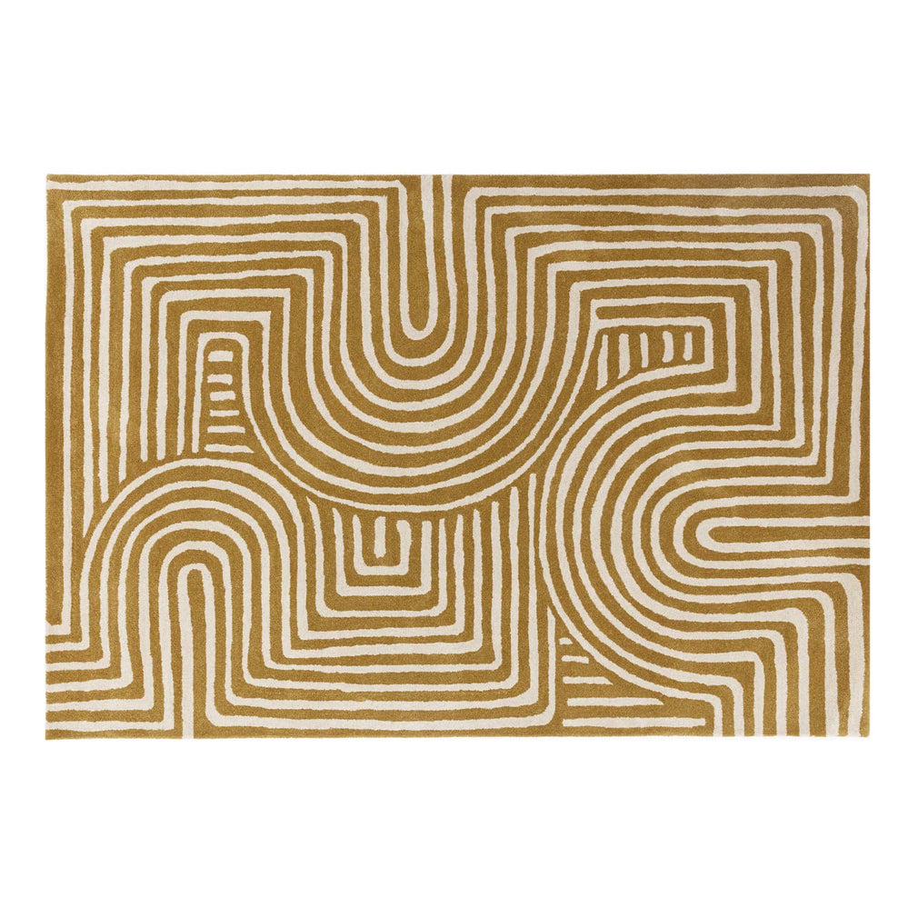 Reef Curve - Patterned Rug Ochre